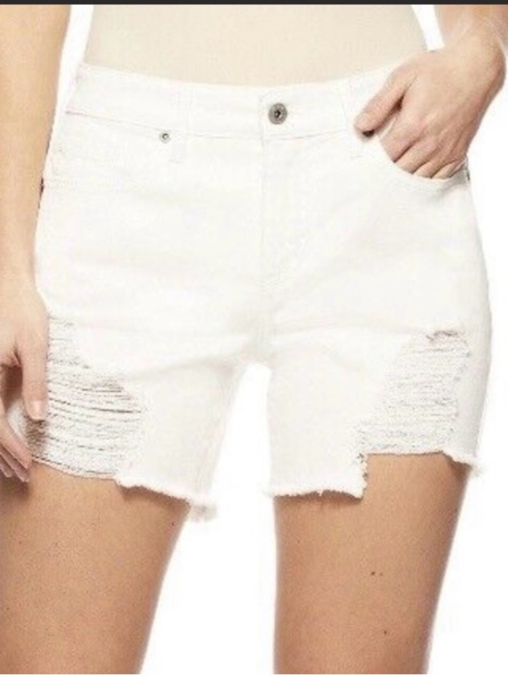 Sofia Jeans by Sofia Vergara Women's White Distressed Denim Shorts